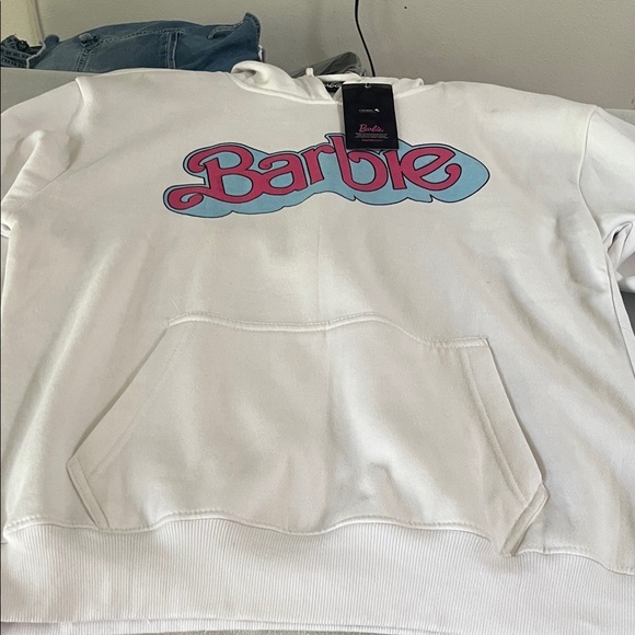 Barbie Tops - Barbie White and Pink Hoodie